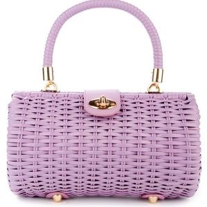 PUG wicker baguette purse in lavender